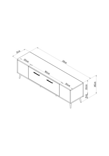 Getas Tv Stand Ceviz-gold Ceviz