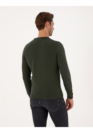 Pierre Cardin Erkek Koyu Haki Kazak /triko 50315509-vr111 Koyu Haki