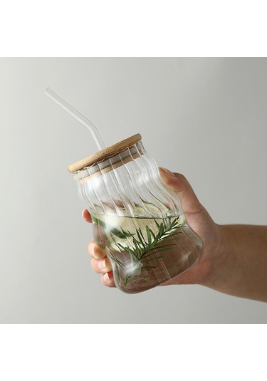 Suntek Milkshake Beer Için Cam Kavanoz Drinkware Temizle A A