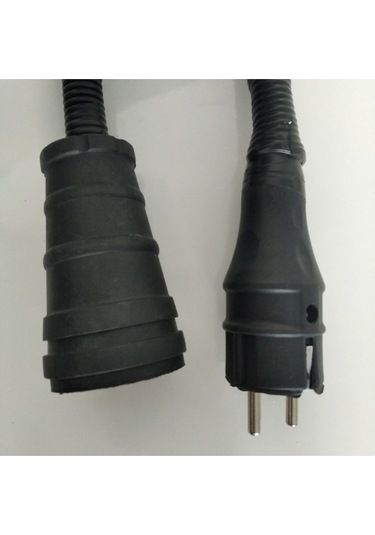 50 Cm Dış Ortam Spiral Zırhlı Uzatma Kablosu Tek Priz G3x1,5 Kablo Kesiti 50 CM