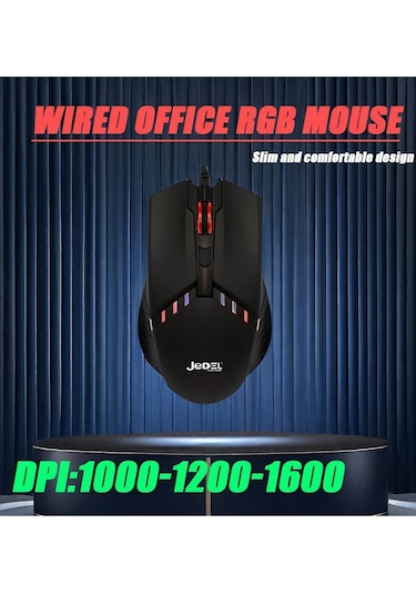 Jedel M82 Usb Optik Kablolu Mouse - Renkli Led Işıklı -