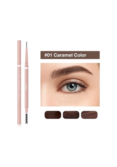 1 Adet Su Geçirmez Çift Uçlu Kaş Kalemi 1.5mm Ultra İnce Kaş Kalemi Ter X1 Caramel 0