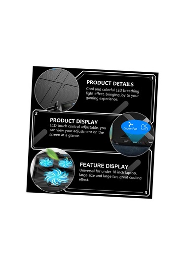 Dizüstü Bilgisayar Soğutucu Stand Tipi Aydınlatma Efektleri Dizüstü Bilgisayar Soğutma Ped Çift Bağlantı Portları Spinal Bakım İçin Yükseklik Ayarı