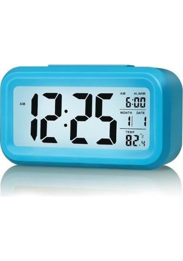 Işık Sensörlü Termometreli Alarmlı Dijital Masa Saati (330958218)