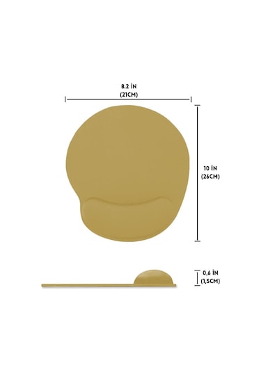 Bej Bilek Destekli Ergonomik Jel Kaymaz Taban Mouse Pad