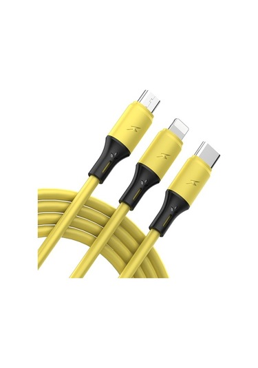 Mars 1.2 Metre 3 Uçlu (Micro,Type-C,İphone Uyumlu) Şarj Kablosu