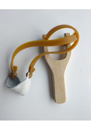 Kuş Lastiği Kahverengi Ağaç Saplı Sapan