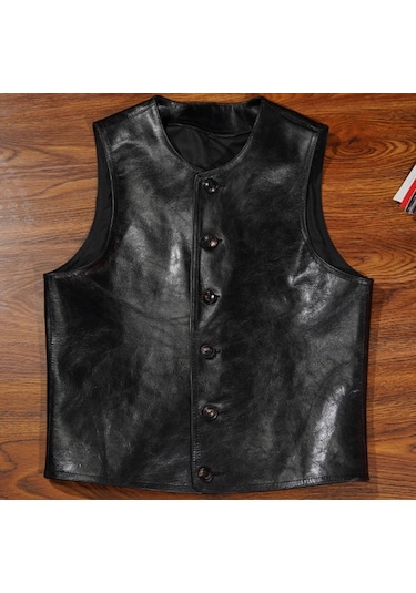 Dana Derisi Zik Yelek Siyah Renk