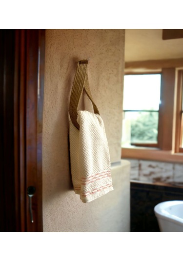 Hasır Banyo Havlu Askılığı, Havluluk, Havlu Asacağı, Askılık, Banyo Düzenleyici Kahverengi