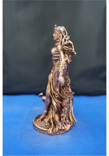 Hera Mitolojik Tanrıça Heykeli 25 Cm Dekoratif Biblo, Ev & Ofis Aksesuarı Bakır