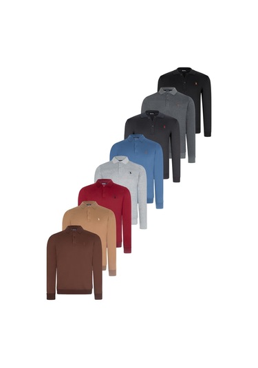 Sekizli Set V4007 Dewberry Erkek Sweatshırt-siyah-lacivert-antrasit-bordo-gri-indigo-kahve-camel Siyah-lacivert-antrasit-bordo-gri-indigo-kahve-camel