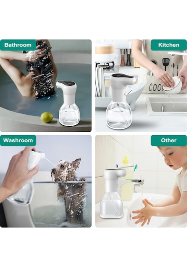 Qfdr Otomatik Sabunluk, 460ml Şarj Edilebilir Fotoselli Köpük