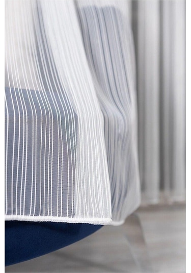 Kırık Beyaz Düz Tül Perde Zincir Çizgili Normal Pile 1'e 2,5 Pile-kırık Beyaz Kırık Beyaz