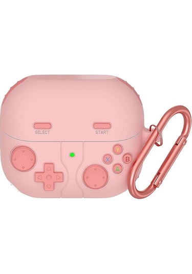 Samsung Galaxy Buds 3 / Galaxy Buds 3 Pro Uyumlu Silikon Kılıf Anahtarlıklı Kılıf Pembe