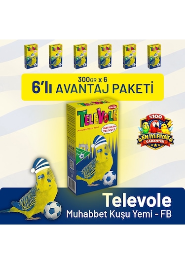Televole Muhabbet Kuşu Yemi Fb - 6 Adet 300 G