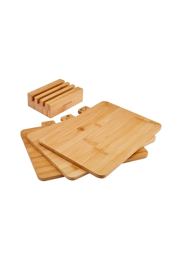 Karaca  Triple 4 Parça Ayaklı Bambu Kesme Tahtası Seti