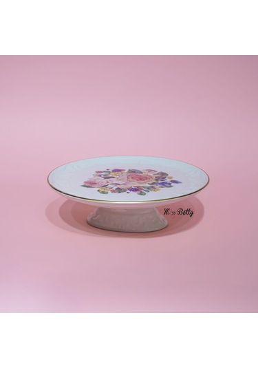 Rose Deluxe Porselen Kapaksız Kek Fanusu Pembe