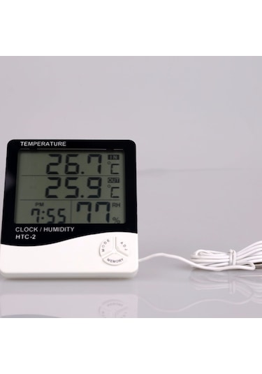Masaüstü İç - Dış Mekan Dijital Termometre Nem Ölçer Higrometre 4915