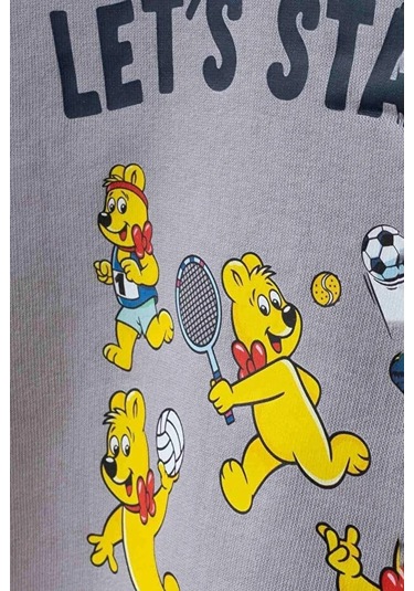 Erkek Çocuk Reglan Kollu Baskılı Sweatshirt - Lacivert Lacivert