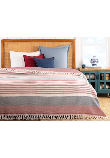 Madame Coco Denney Tek Kişilik Yatak Örtüsü 1kyotk0444tek Kişilik-ekru/kırmızı