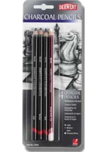 Derwent Charcoal Pencils Kömür Füzen Kalem Seti 4'lü Blister