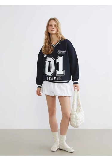 Lc Waikiki Lacivert Harry Potter Baskılı Kadın Kalın Sweatshirt