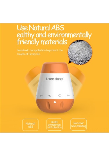 Geekyou K1 Bebek Uyku Rahatlatıcı Cihazı - 6 Sesli Beyaz Gürültü Makinesi, Ağız Çıkma Algılama, Dahili Pil Turuncu Turuncu