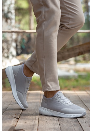 D0126 Günlük Ortopedik Erkek Sneaker Spor Ayakkabı Füme