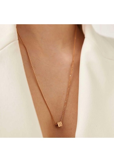 Küp Harf Kolye-KL00661 - 35203797