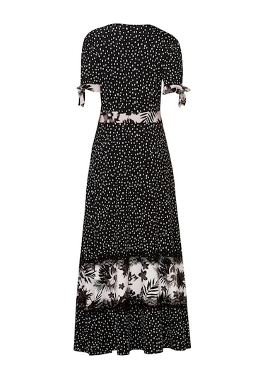 Bulalgiy Kadın Siyah Maxi Dantelli Çiçek Baskılı Elbise - Bga306296-siyah Siyah Bulalgiy Kadın Siyah Maxi Dantelli Çiçek Baskılı Elbise - Bga306296-siyah Siyah