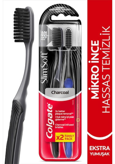 Colgate  Mikro Ince Charcoal Hassas Temizlik Yumuşak Diş Fırçası 1 1