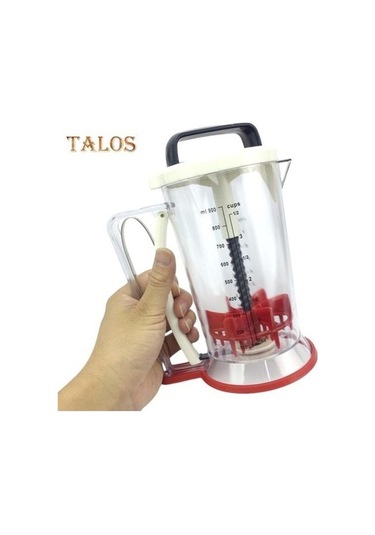 Pazly 900ml Ölçüm Hamur Dağıtıcı Cupcake Waffle Muffin Mix Krep Kek Ayırıcı Şeffaf