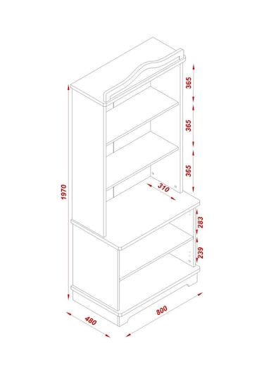 Meltem Kids Classy Beyaz Genç Odası Kitaplık