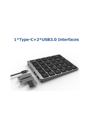 28 Tuşlu Kablosuz Sayısal Klavye Finansal Muhasebe Ofis Klavyesi Bt+usb Çift Modlu Bağlantı Dahili Lityum Pil