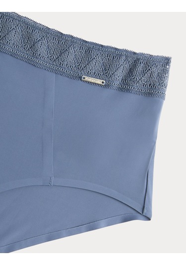 Marks & Spencer Dikişsiz Yüksek Bel Short Külot Mavi
