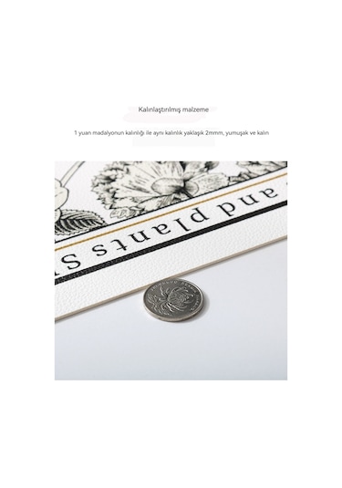 Siyah Beyaz Desen Oval Deri Masa Kase Mat Bardak Altlığı 004 Beyaz - Siyah