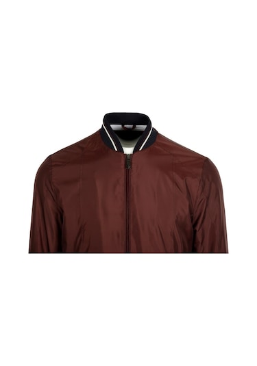 Ncs Jeans Erkek Bordo Ribanalı Slim Fit Bomber Ceket Baharlık Ve Mevsimlik Jeans 4986-Bordo