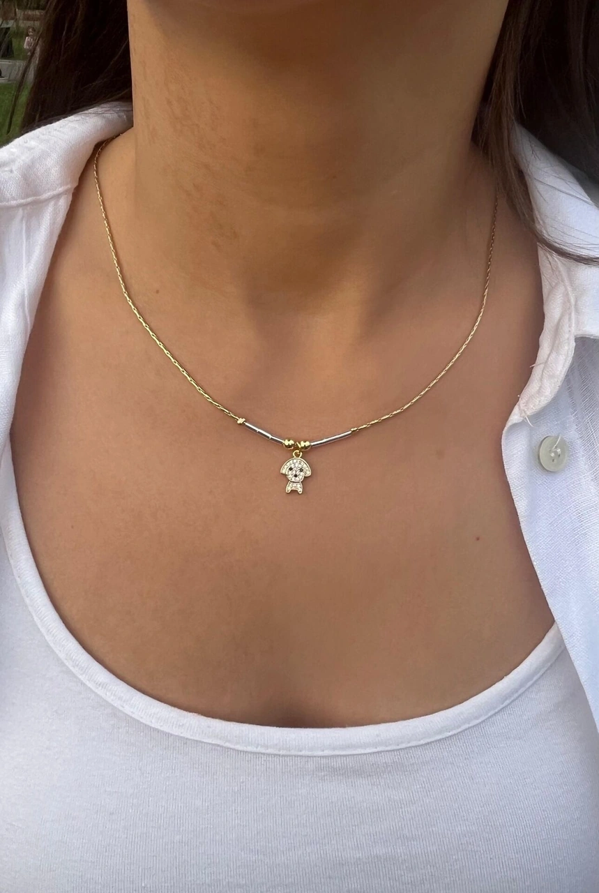 Köpek Charmlı Kolye Çok Renkli