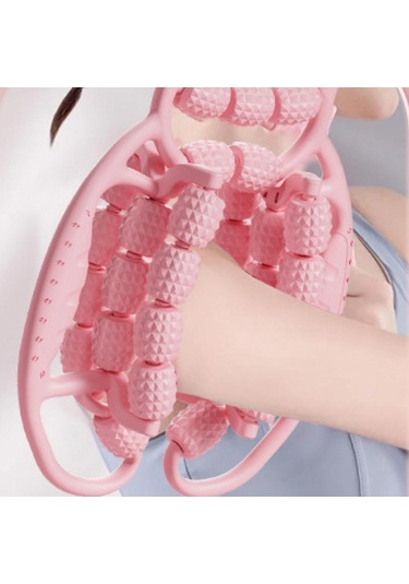 Suntek 29 Tekerlekli Bacak Masaj Silindiri Fitness Kelepçesi Kol Pembe