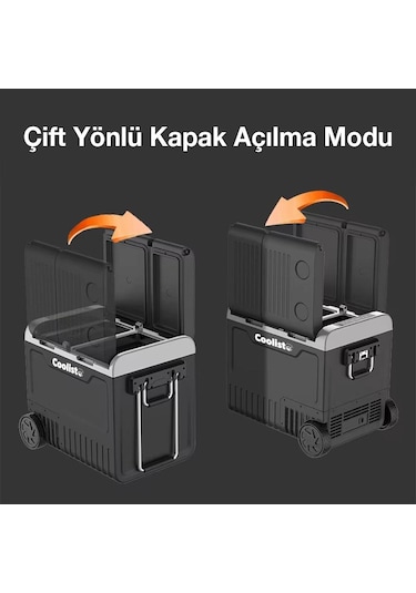 Coolist Clk65w 12/24volt 220volt 65 Litre Çift Bölmeli Tekerlekli Outdoor Kompresörlü Oto Buzdolabı/dondurucu