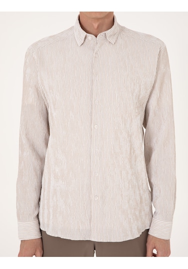 Pierre Cardin Erkek Bej Gömlek Desenli 50307084-vr011 Bej