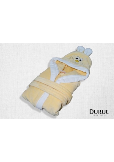 Durul Kulaklı Pamuk Çocuk Bornozu