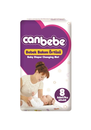 Bebek Bakım Örtüsü Canbebe 60x60cm 8li