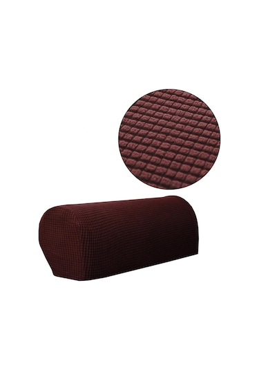 Koyu Kahve Çıkarılabilir Kol Streç Kanepe Kanepe Sandalye Koruyucu Koltuk Örtüsü Kol Dayama Kanepe Örtüsü Katı Kanepe Örtüsü