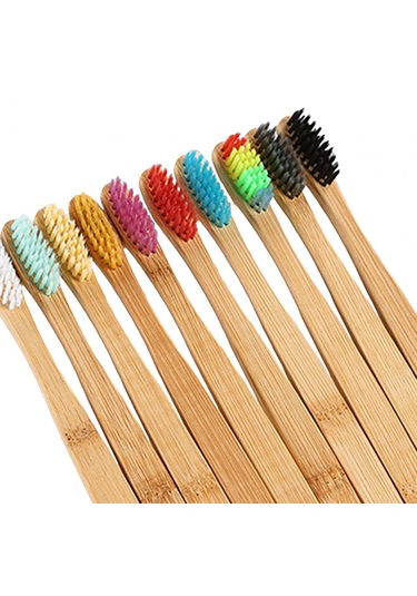 Suntek 10x Ahşap Diş Fırçası Yumuşak Kıllar Temizlik Için