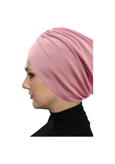 Büzme Çift Taraflı Pudra Hazır Türban Tesettür Havuz Bonesi