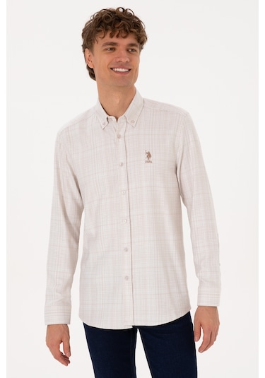 U.s. Polo Assn. Erkek Gömlek Desenli 50316640-vr256 İnci