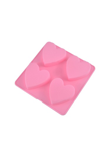 Ximistore9 Pembe Silikon Kalp Şekilli Kek Kalıbı - Esnek, Dayanıklı, Kolay Çıkarma - 15.5x15.5x1.8 Cm Diğer