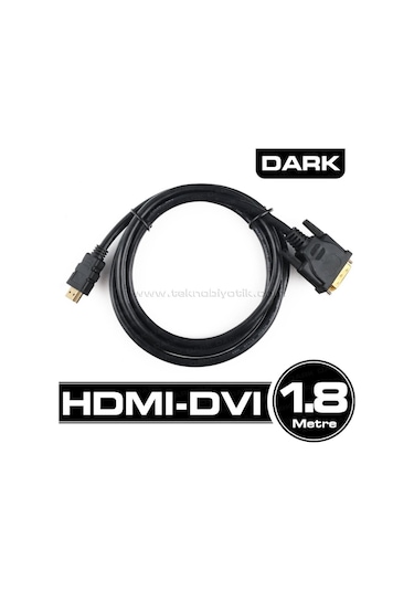 Dark Dvi - Hdmi Çeviricili 1.8M Uzunluğunda Görüntü Kablosu Dk-C