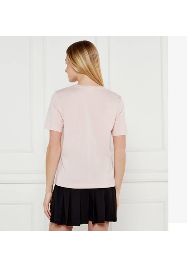 Lacoste V Yaka Organik Pamuk Bayan T-shirt Açık Pembe